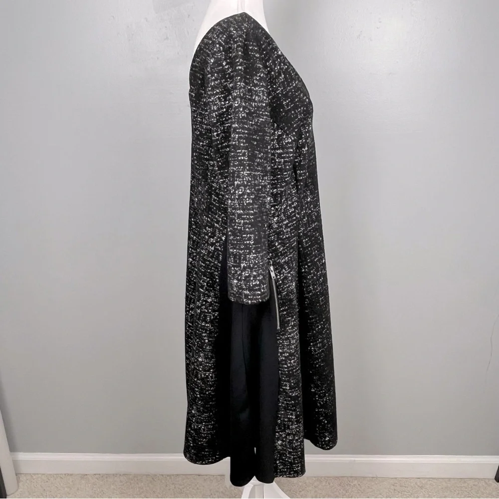 Lane Bryant v-neck back zip fit and flare textured knit 3/4 sleeve dress, 14/16.